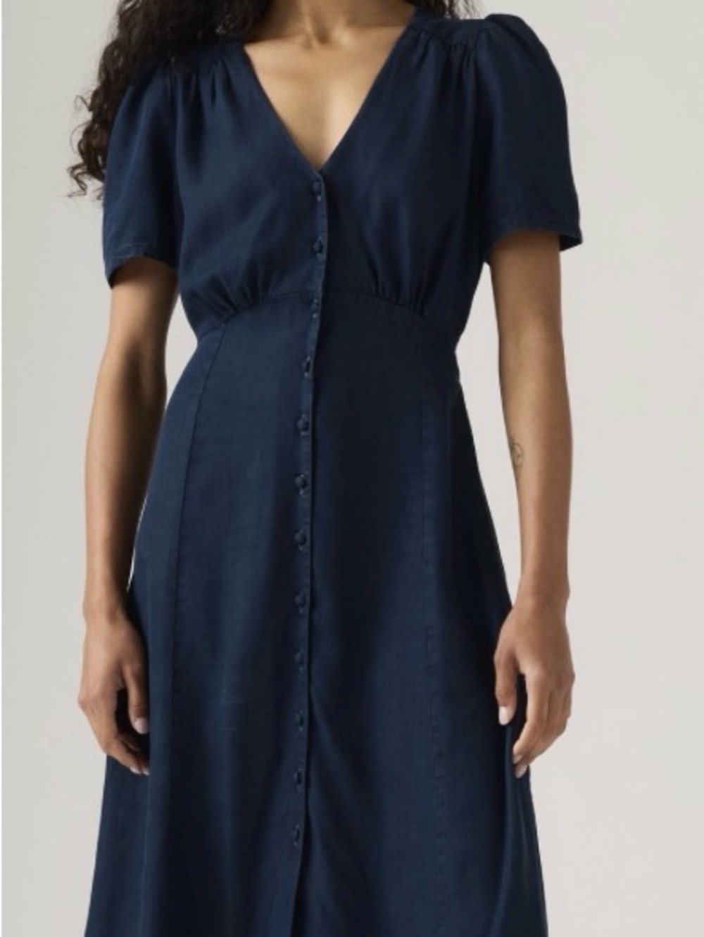 NWT Levi midi denim dress dark wash A Line